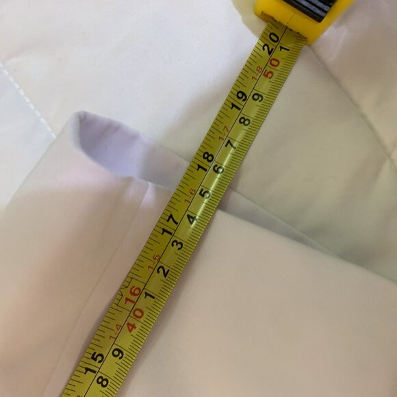 White Mandarin Banded Collar Nehru Suit 48L - Picture 5 of 7